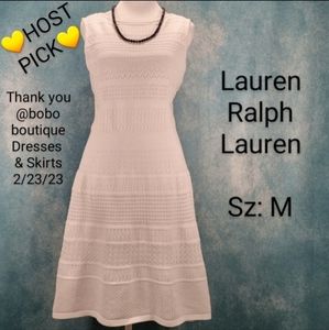 🧡NWOT/EUC Lauren Ralph Lauren Open Knit, Sleeveless Dress in Stunning White